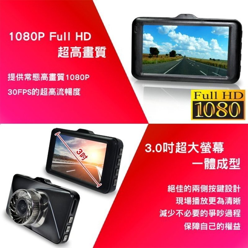 【路易視】DX6 3吋螢幕 1080P 單機型單鏡頭行車記錄器 (加贈記憶卡)-細節圖4