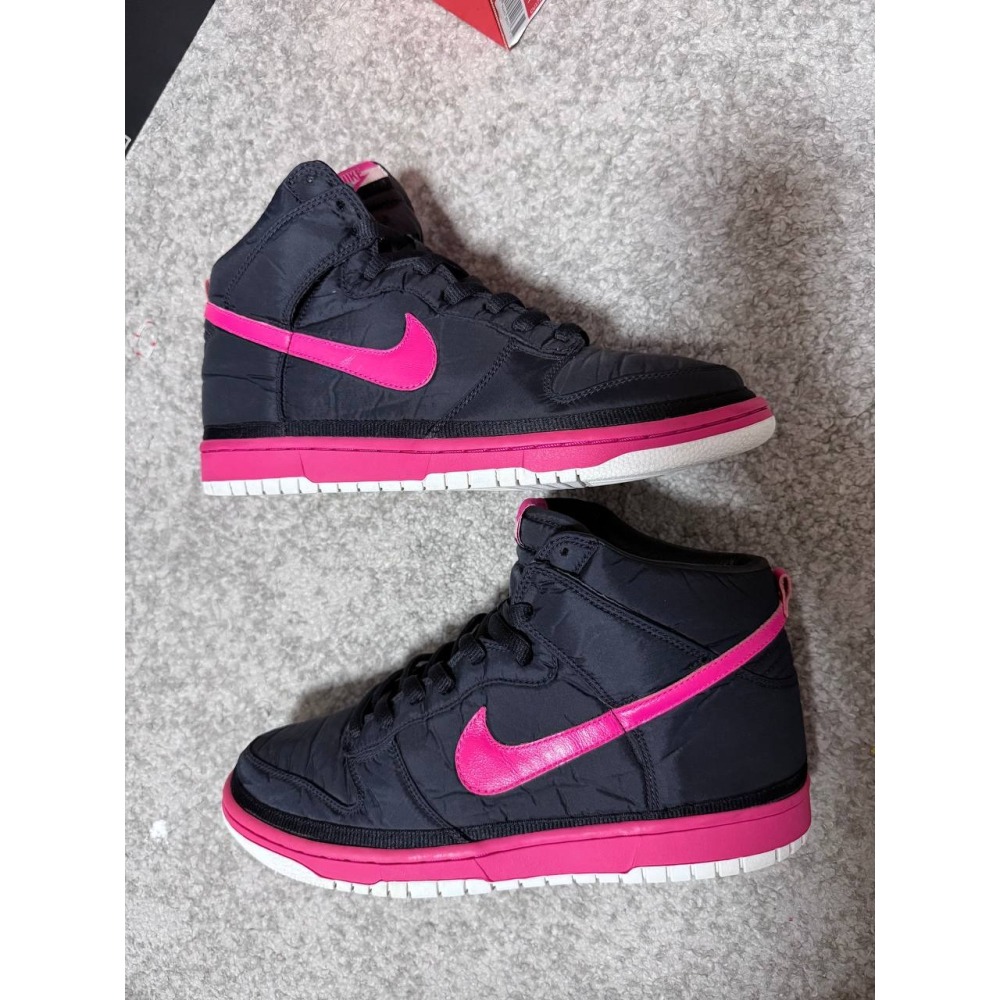 【US9.5】Nike Dunk High Nylon Premium Black Vivid Pink (2009)-細節圖2