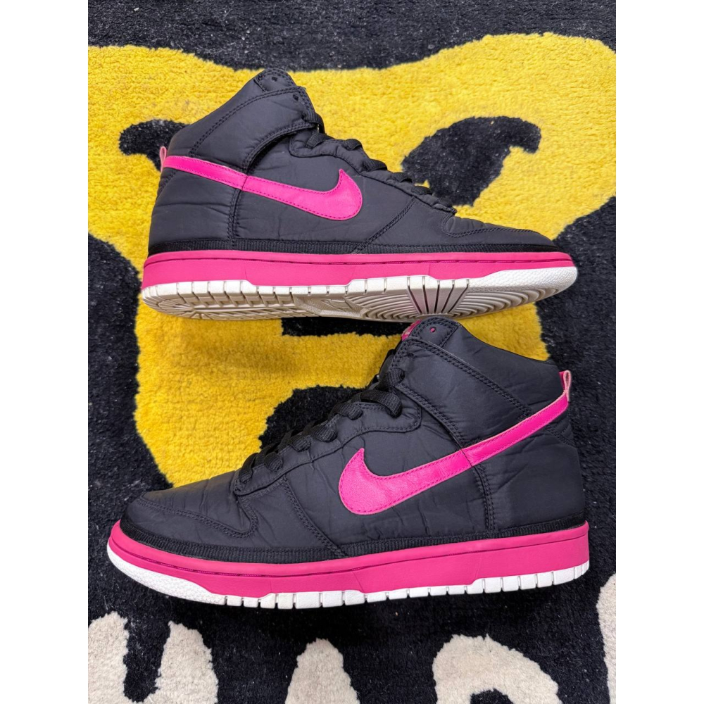 【US9.5】Nike Dunk High Nylon Premium Black Vivid Pink (2009)-細節圖2