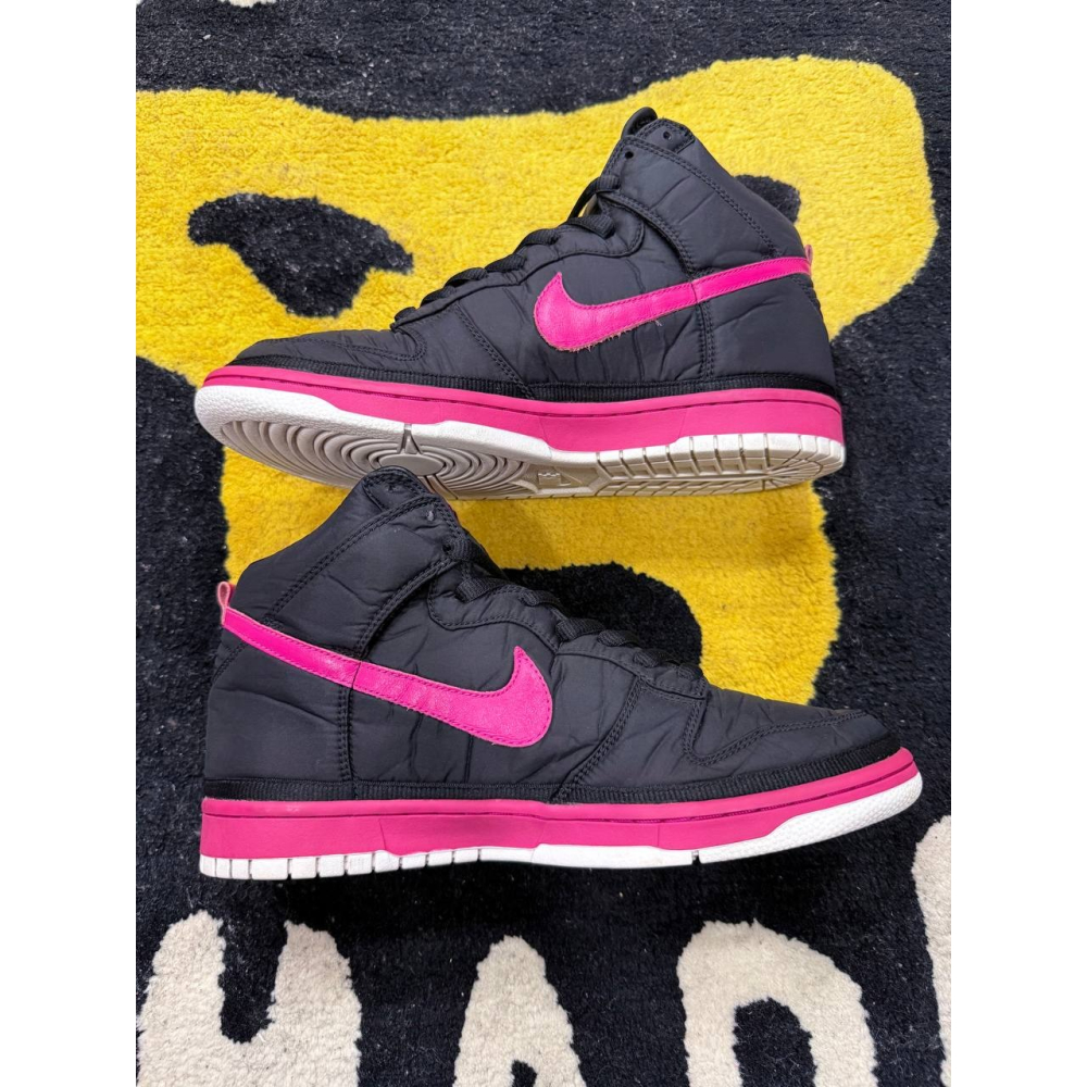 【US9.5】Nike Dunk High Nylon Premium Black Vivid Pink (2009)-細節圖3