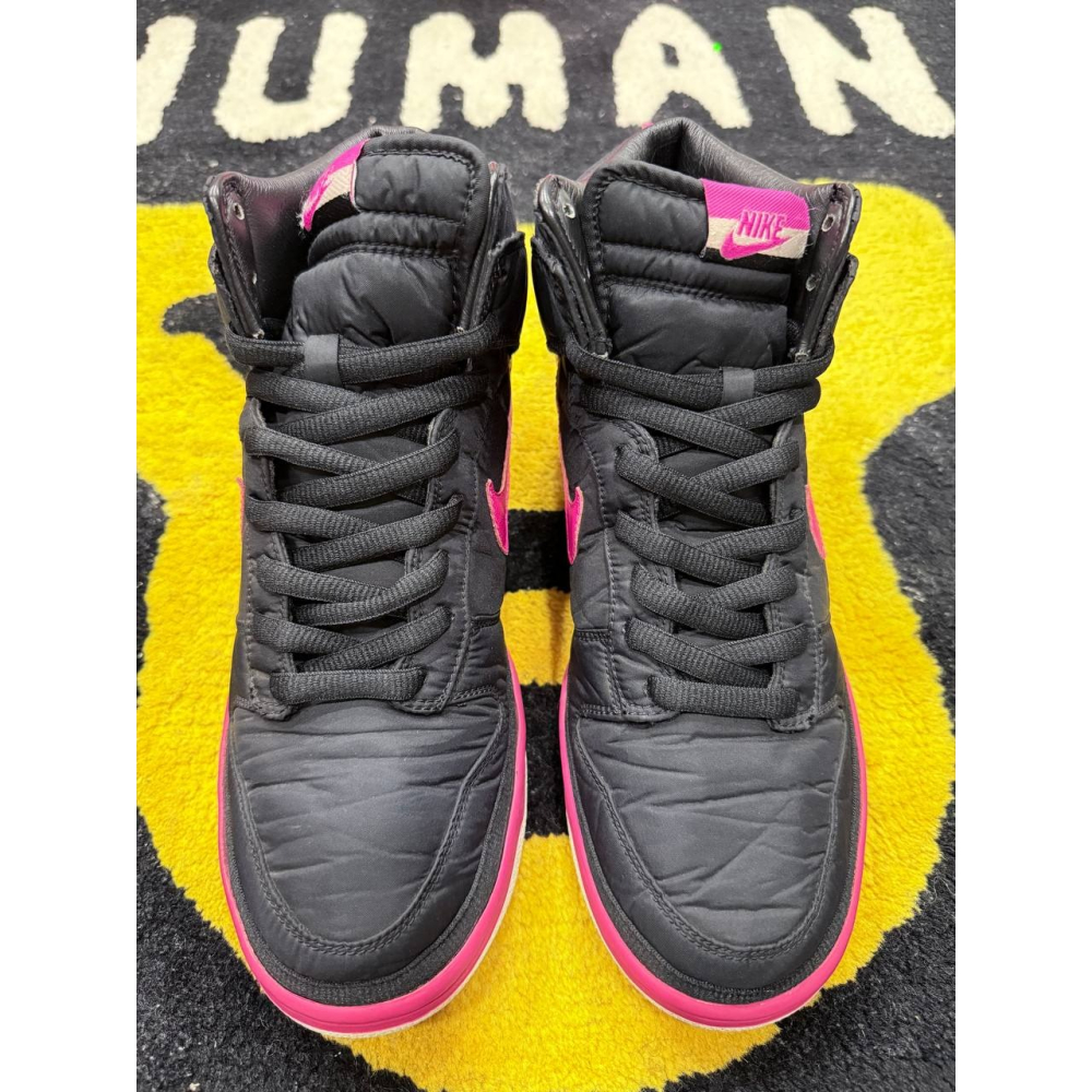 【US9.5】Nike Dunk High Nylon Premium Black Vivid Pink (2009)-細節圖4