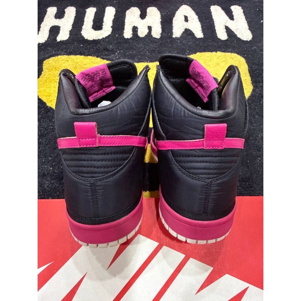 【US9.5】Nike Dunk High Nylon Premium Black Vivid Pink (2009)-細節圖5