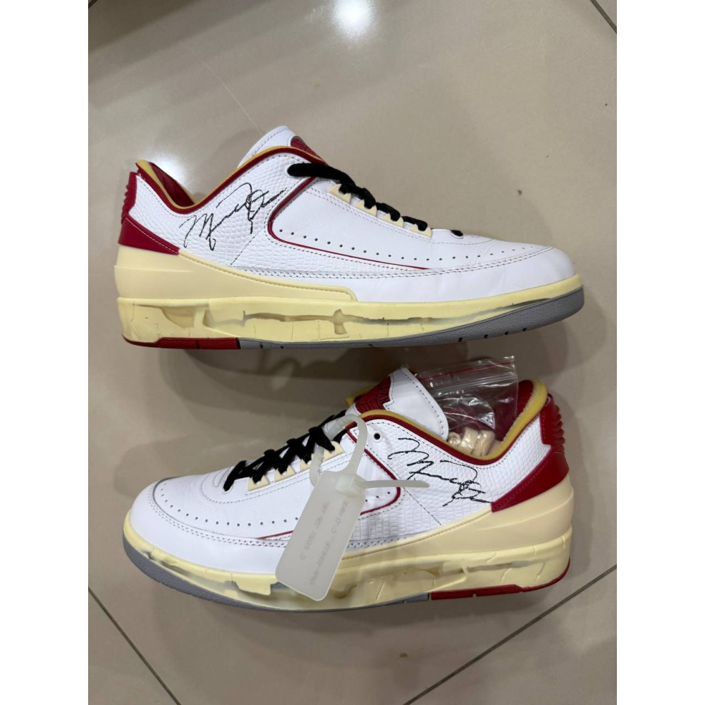 【US11.5】Jordan 2 Retro Low SP Off-White White Red (2021)-細節圖2