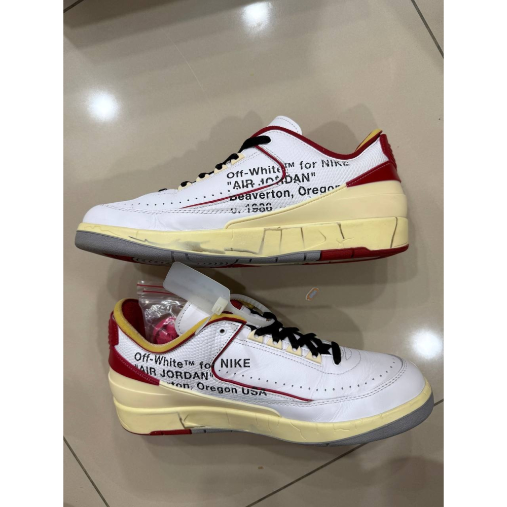 【US11.5】Jordan 2 Retro Low SP Off-White White Red (2021)-細節圖3