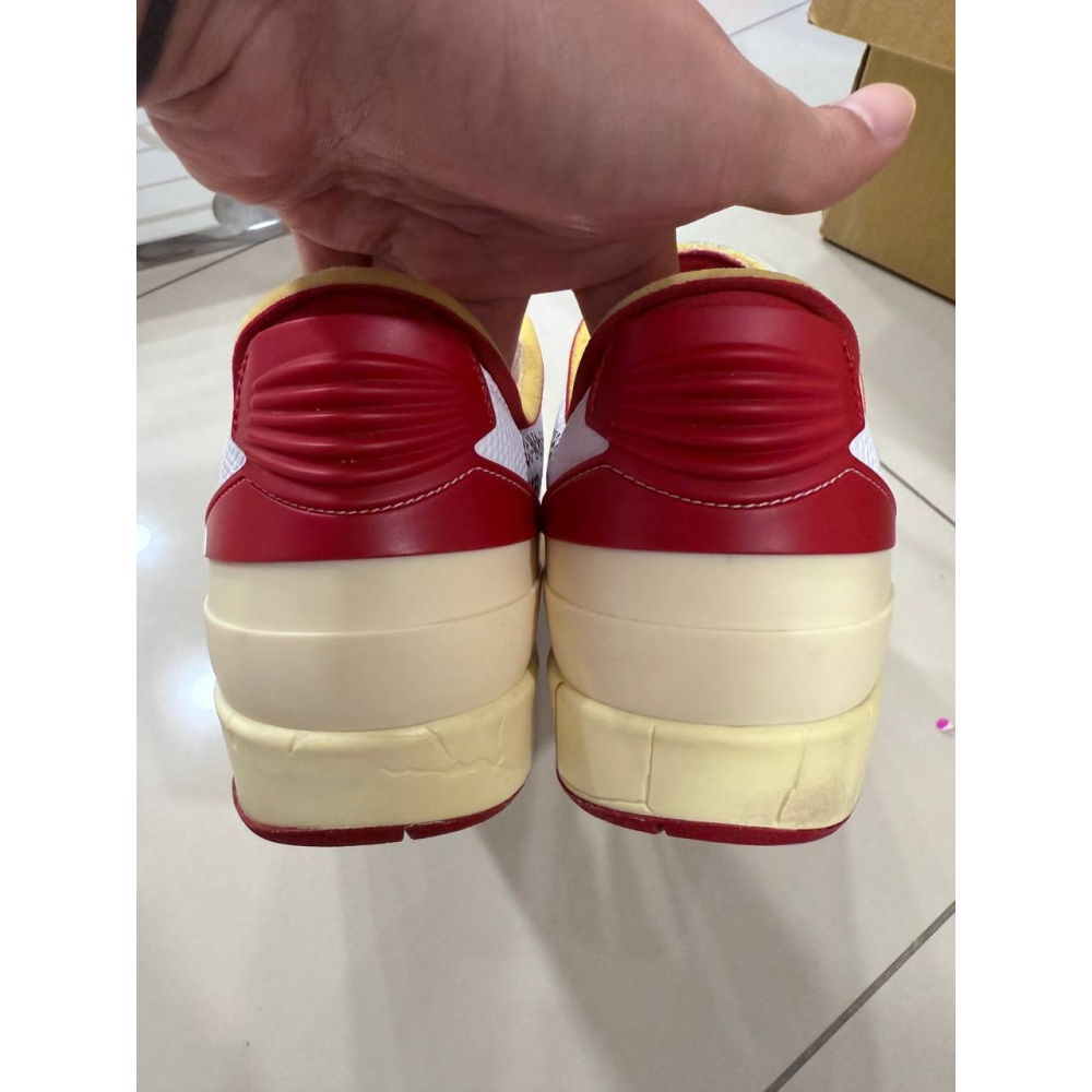 【US11.5】Jordan 2 Retro Low SP Off-White White Red (2021)-細節圖5