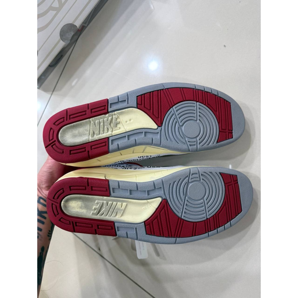 【US11.5】Jordan 2 Retro Low SP Off-White White Red (2021)-細節圖6