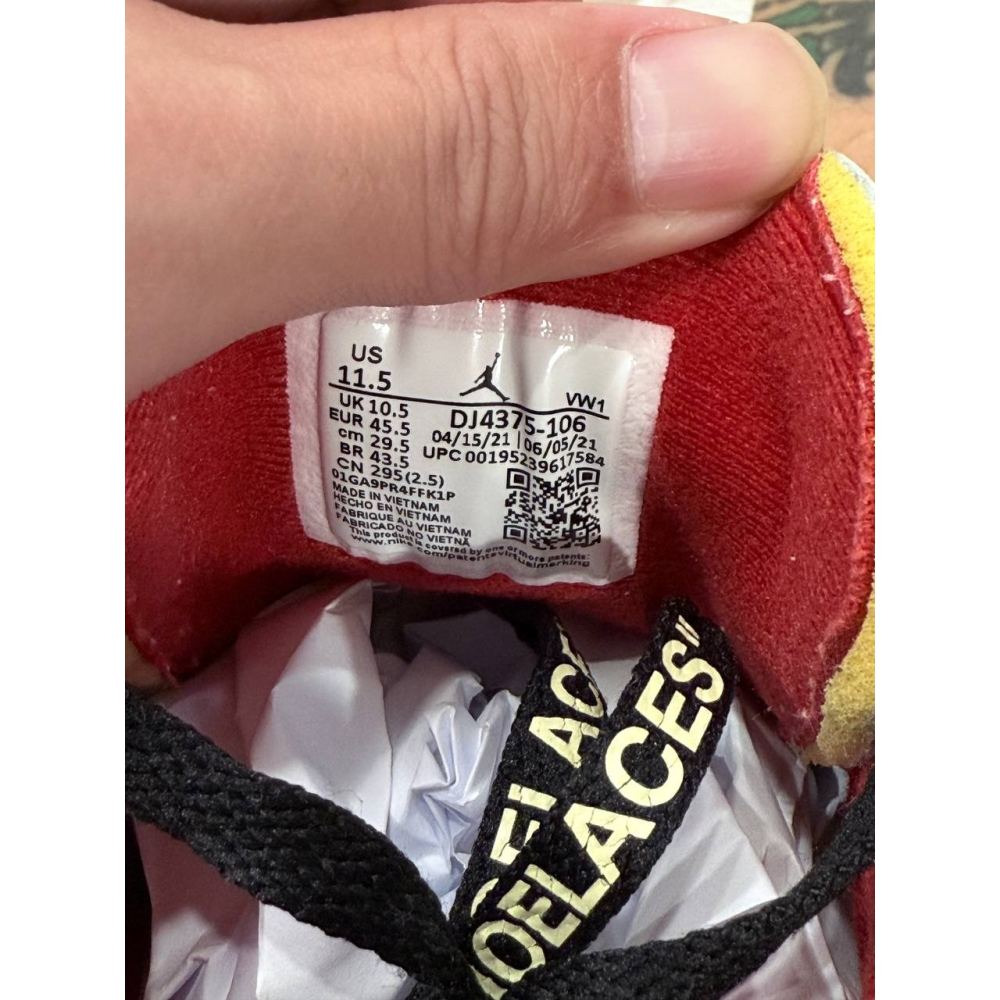 【US11.5】Jordan 2 Retro Low SP Off-White White Red (2021)-細節圖7
