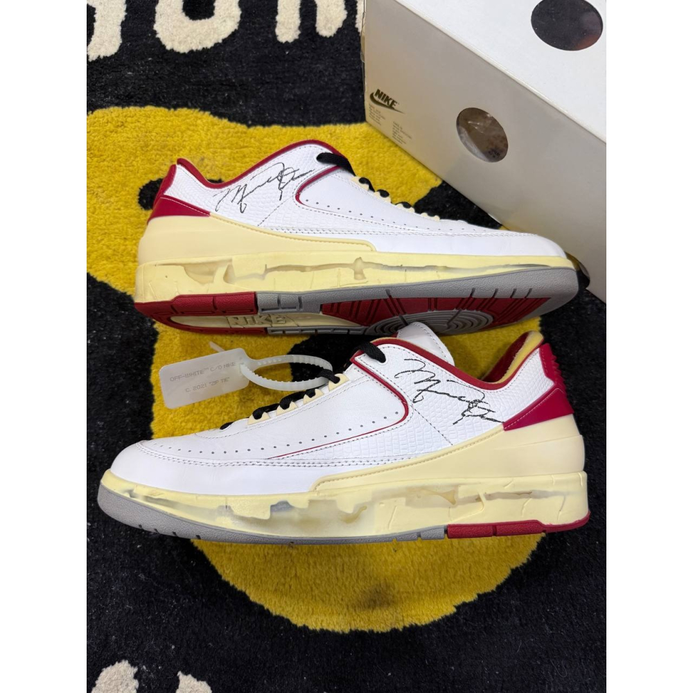 【US11.5】Jordan 2 Retro Low SP Off-White White Red (2021)-細節圖2