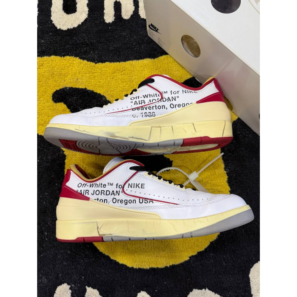 【US11.5】Jordan 2 Retro Low SP Off-White White Red (2021)-細節圖3
