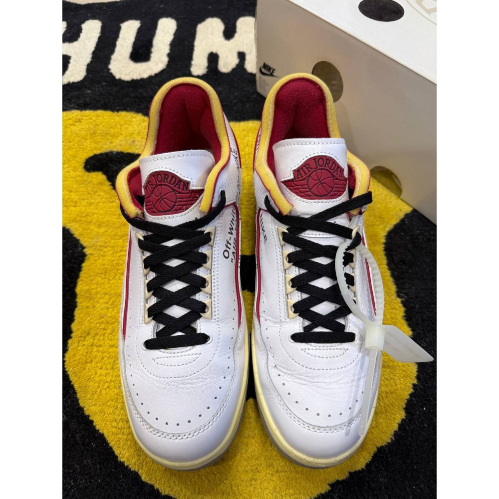 【US11.5】Jordan 2 Retro Low SP Off-White White Red (2021)-細節圖4