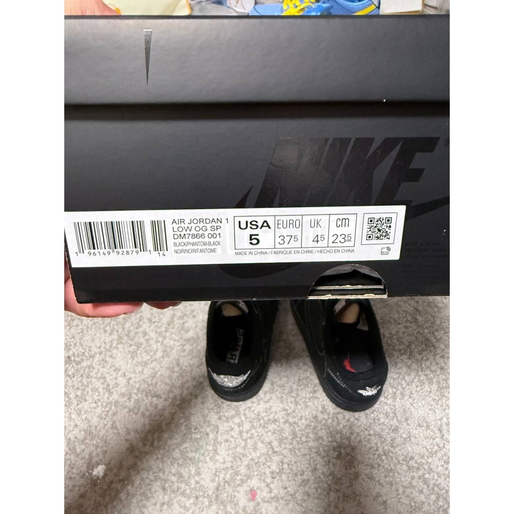 【US5】Jordan 1 Low OG SP Travis Scott Black Phantom (2022)-細節圖8