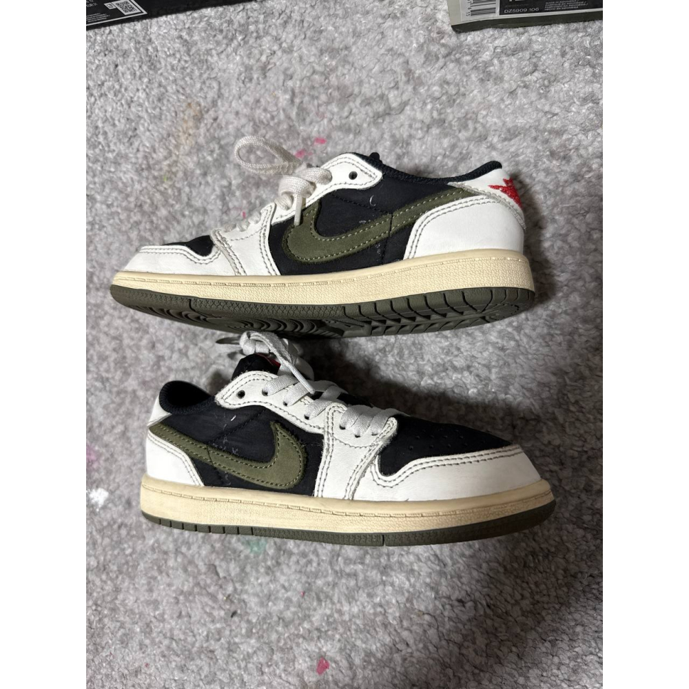 【12C】Jordan 1 Retro Low OG SP Travis Scott Olive (PS) (2024)-細節圖3
