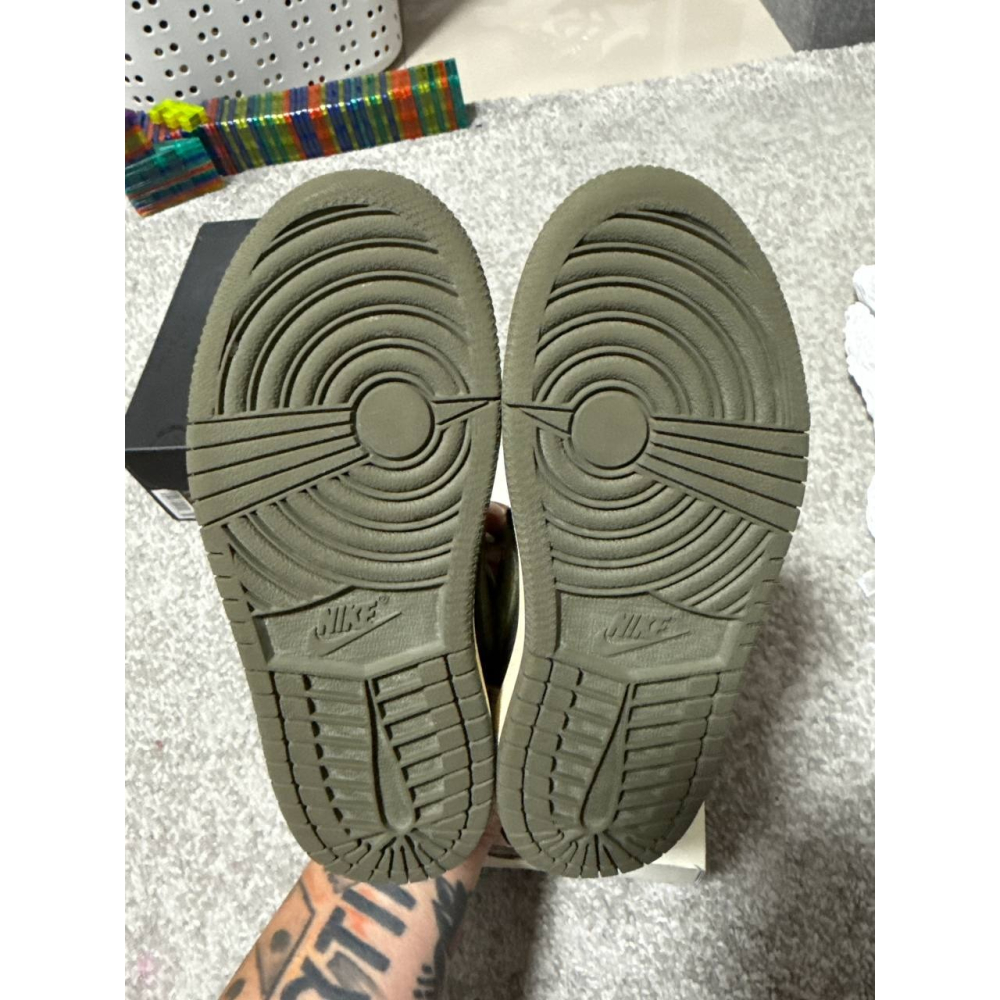 【12C】Jordan 1 Retro Low OG SP Travis Scott Olive (PS) (2024)-細節圖6