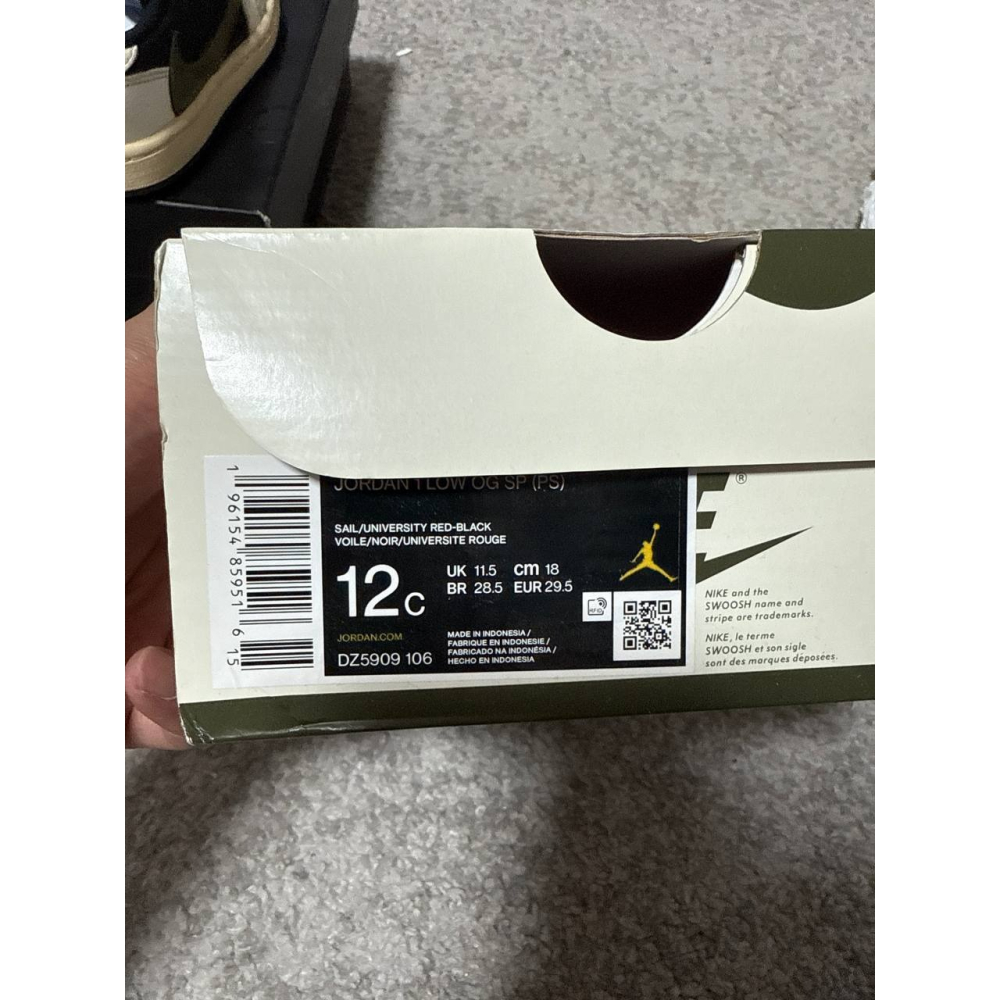 【12C】Jordan 1 Retro Low OG SP Travis Scott Olive (PS) (2024)-細節圖8