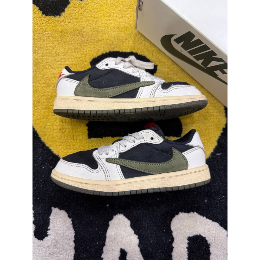 【12C】Jordan 1 Retro Low OG SP Travis Scott Olive (PS) (2024)-細節圖2