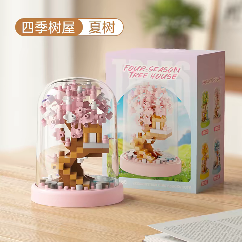 組裝積木 四季流轉治癒系樹屋積木 全新盒損-細節圖5