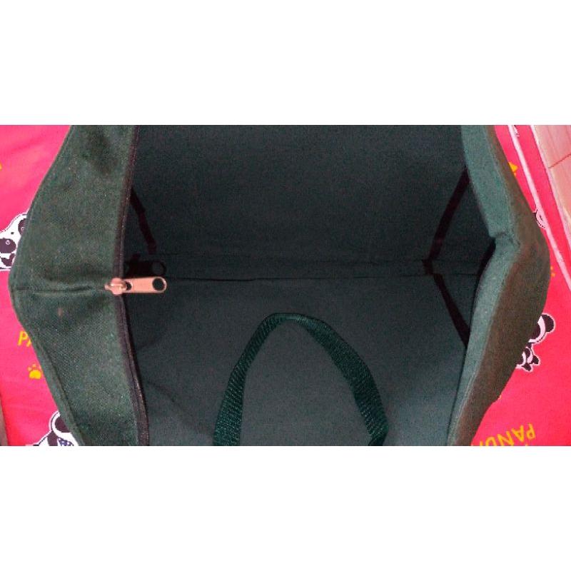 【二手】lucky bear 墨綠大型購物袋-細節圖3