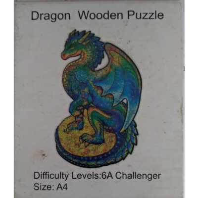 [二手] 木製不規則3D立體異型動物拼圖 龍款 DRAGON wooden puzzle