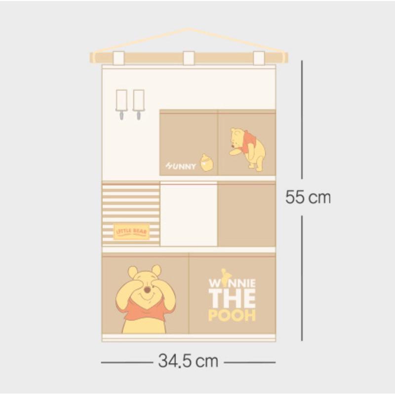韓國大創 Diaso 現貨 小熊維尼 壁掛式儲物袋 掛式 分格袋-細節圖3