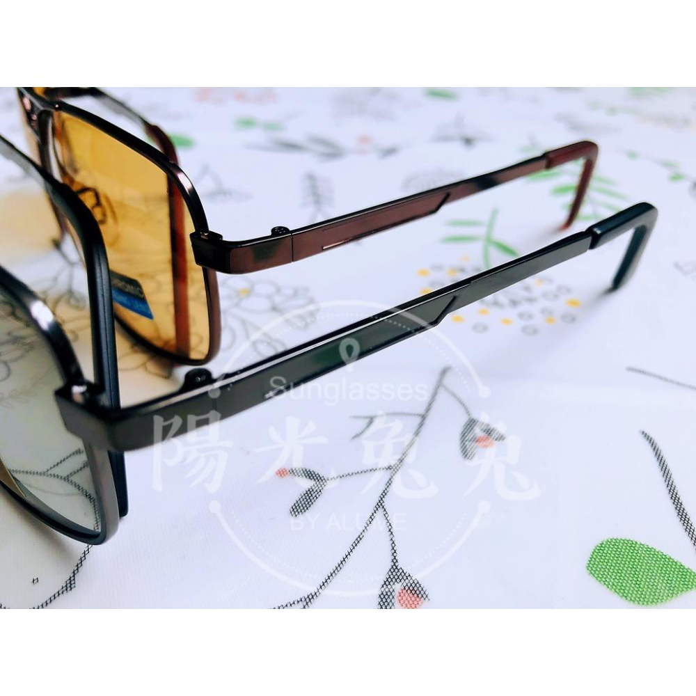 『陽光兔兔🐰』台灣製造🇹🇼 3551 全視線 變色 金屬框 偏光太陽眼鏡 UV400 防爆安全鏡片-細節圖2