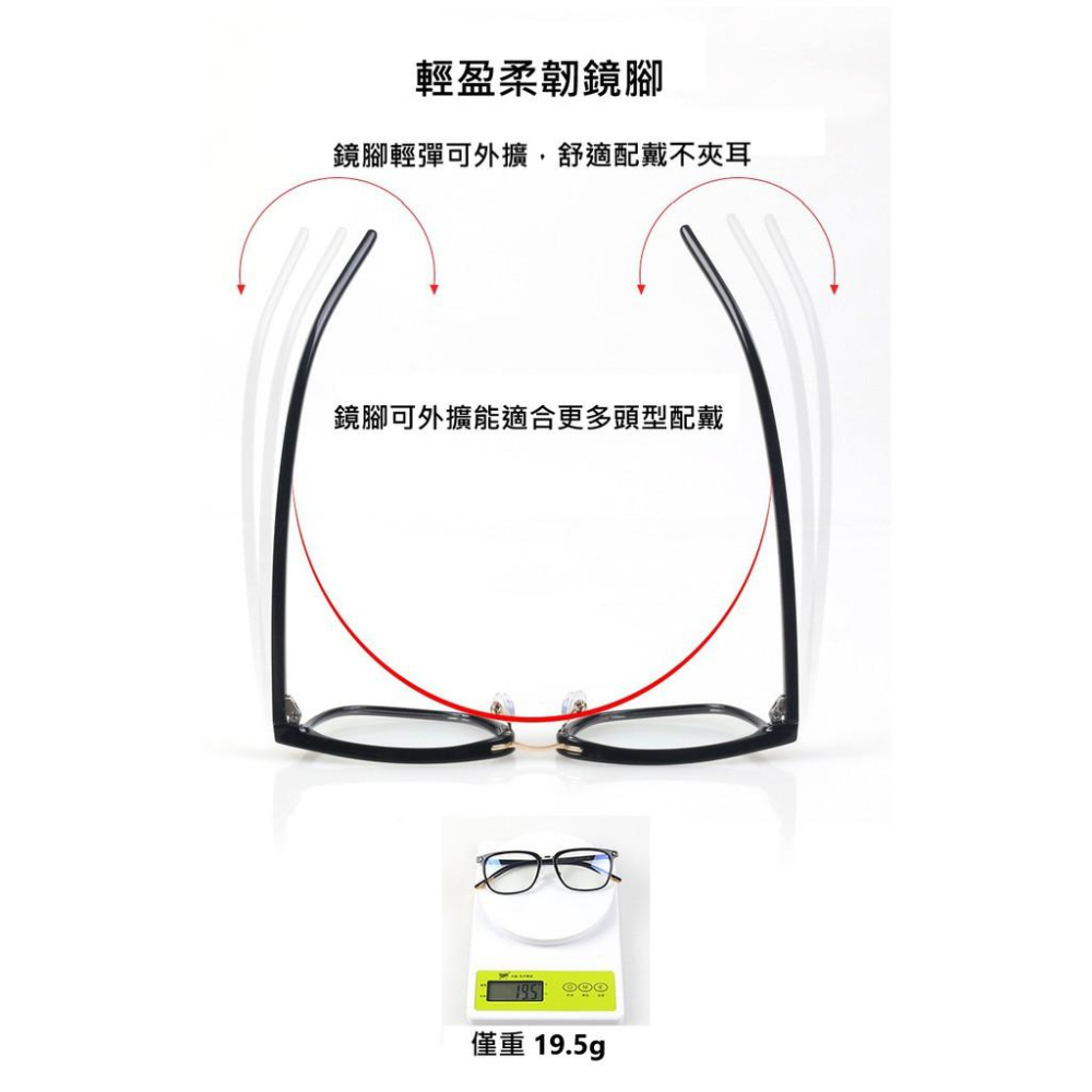 『陽光兔兔🐰』台灣現貨 🇹🇼 謝霆鋒同款 TR90 抗藍光鏡片 藍光平光鏡 男女可戴 復古網紅透明框架-細節圖6