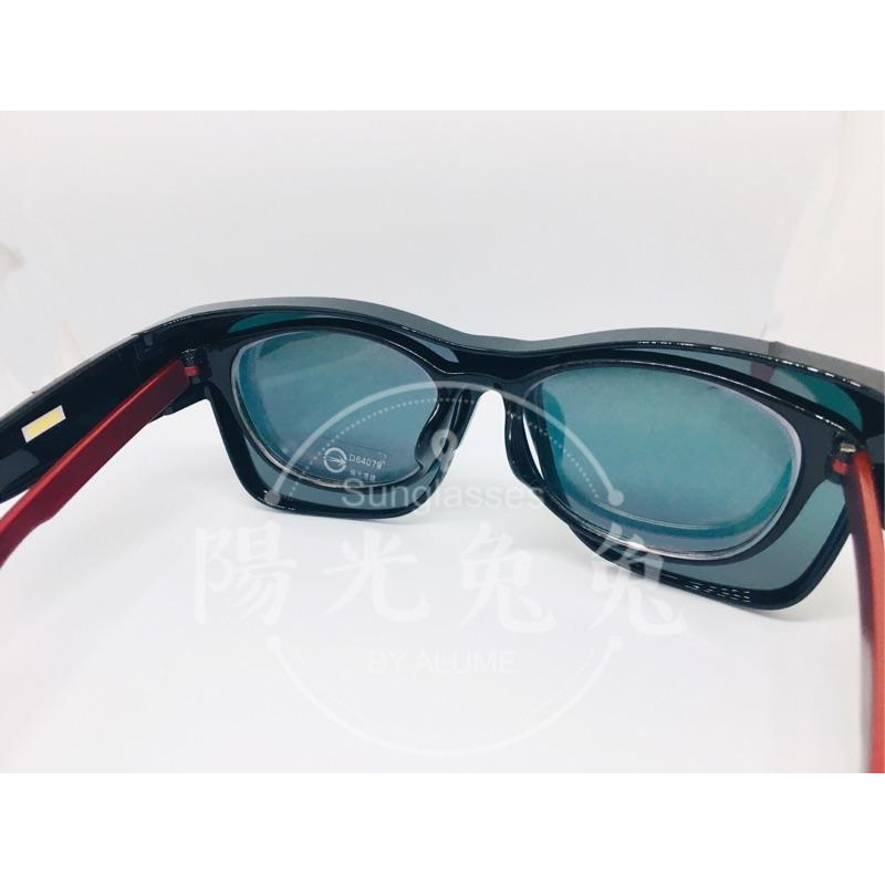 『陽光兔兔🐰』現貨 大框韓版 貓眼  包覆式偏光太陽眼鏡 套鏡 鏡中鏡 抗UV400  開車 釣魚-細節圖3