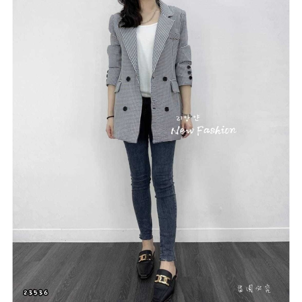 千鳥格西裝外套-細節圖4