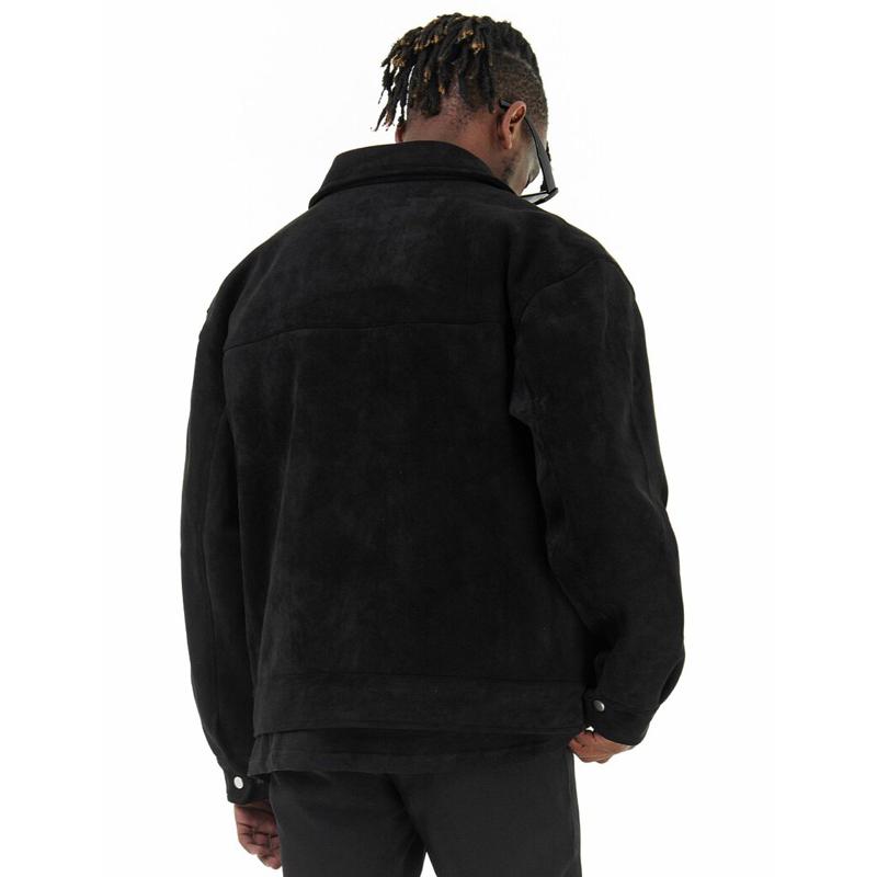 【 𝐂𝐑𝐄𝐀𝐌.𝐋𝐀𝐁 】多口袋外套 雙拉鍊 翻領  重磅麂皮 美式街頭 嘻哈-細節圖4