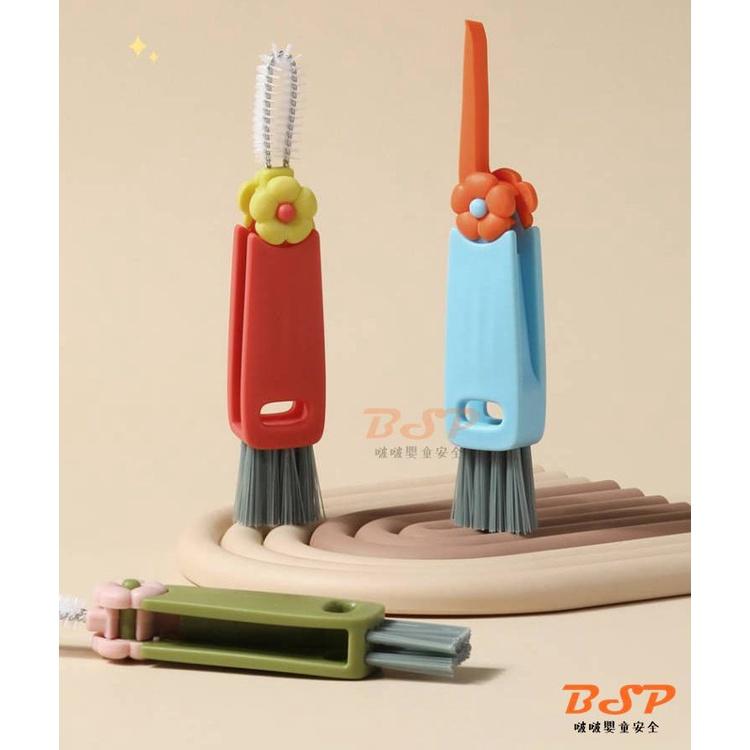 三合一清潔刷 奶瓶 保溫瓶 清潔刷 清潔 刷子 保養 去汙 奶嘴頭 奶瓶刷 奶嘴刷 保溫瓶刷 奶瓶清潔 杯口刷-細節圖8