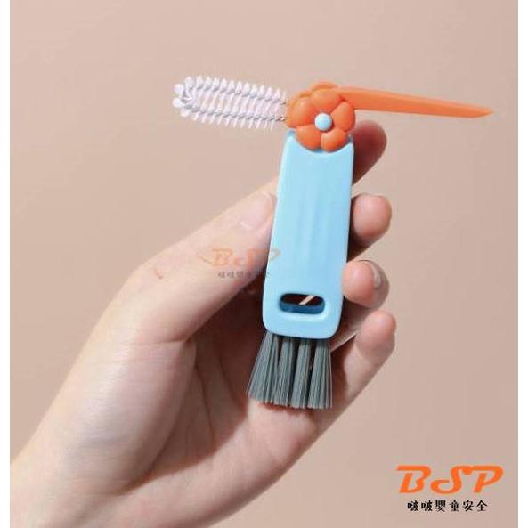 三合一清潔刷 奶瓶 保溫瓶 清潔刷 清潔 刷子 保養 去汙 奶嘴頭 奶瓶刷 奶嘴刷 保溫瓶刷 奶瓶清潔 杯口刷-細節圖9