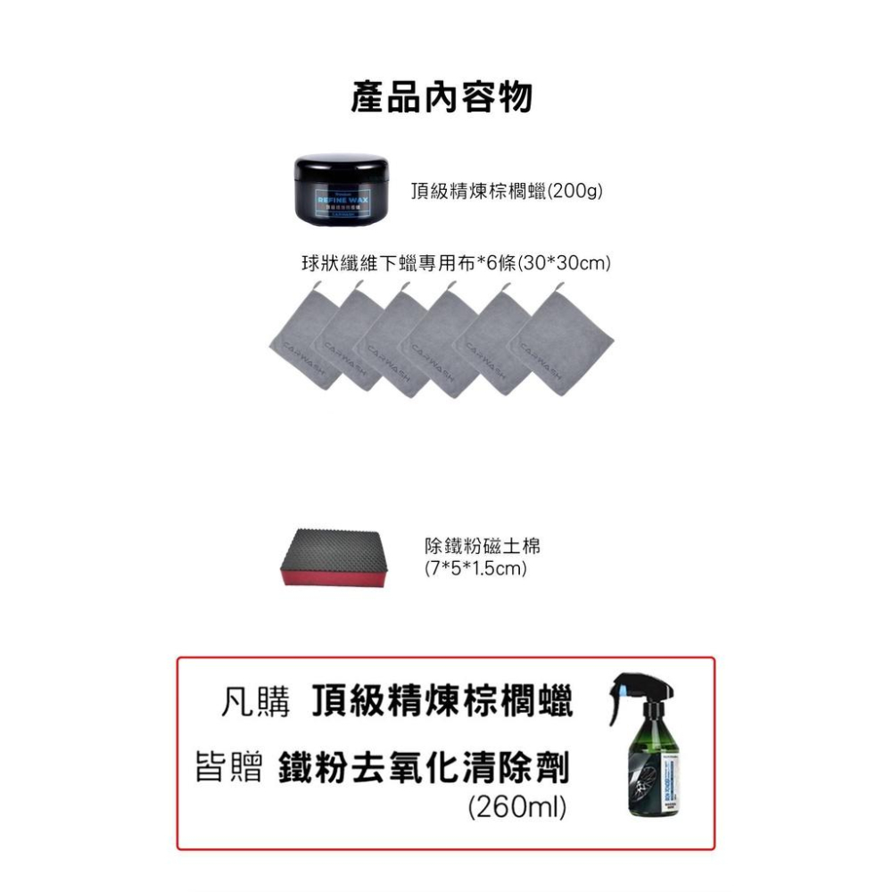 🔥贈 除鐵粉劑、磁土棉、下蠟布🔥頂級精煉棕櫚蠟 汽車棕櫚蠟 棕梠蠟 鍍膜 汽車美容 封體 車蠟 打蠟 下蠟 上蠟-細節圖2