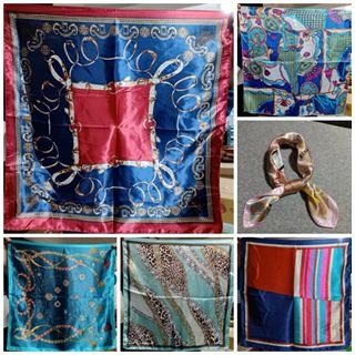 小方巾/小絲巾/披肩兩用印花 百搭秋冬圍巾空姐/小領巾裝飾時尚小圍巾 台灣現貨/加購平口袋/加購塑料加合金小胸針 方巾-細節圖6