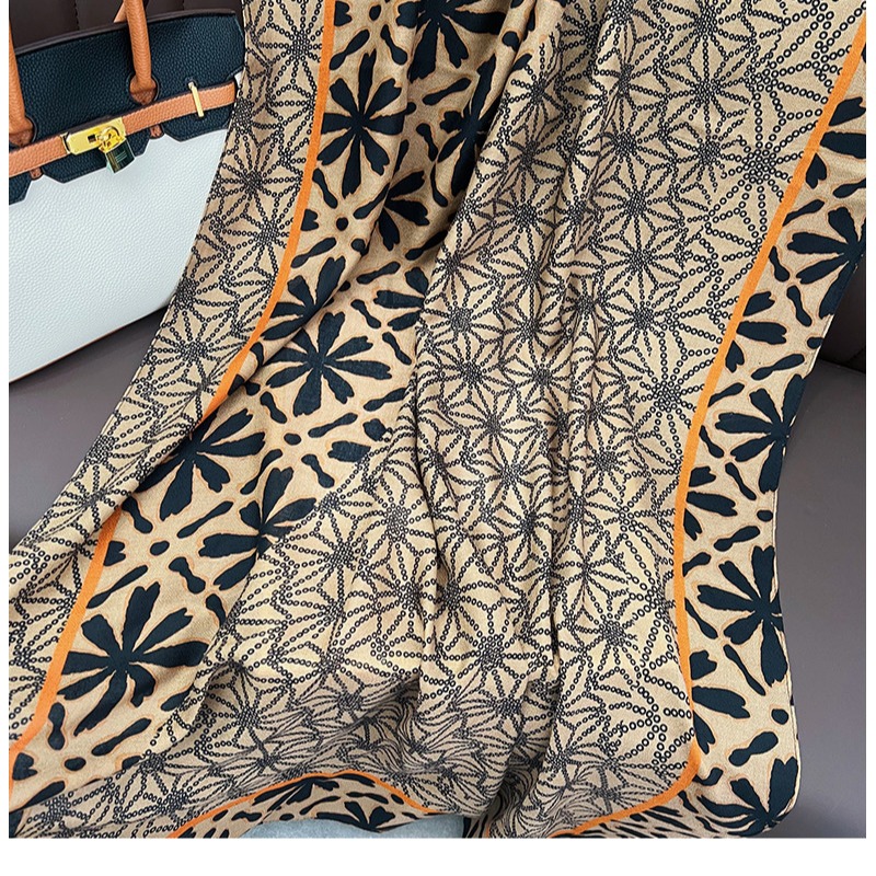 新款春夏秋冬季民族風披肩粉底樹葉棉麻圍巾女兩用空調防曬紗巾 印花復古棉麻圍巾女冬季保暖時尚空調披肩紗巾沙灘巾度假絲巾-細節圖10