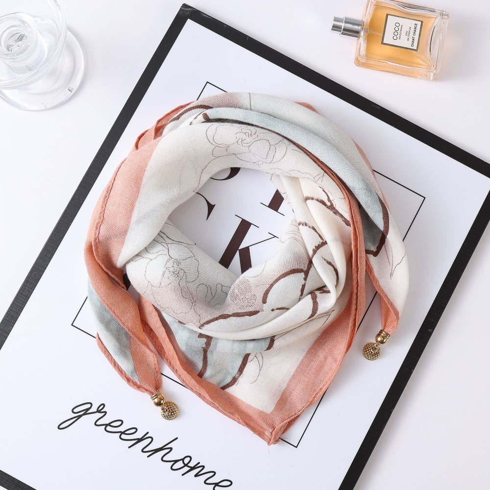 秋冬新款氣質百搭保暖圍巾洋氣領巾絲巾韓版小金球磁扣絲巾 台灣賣家快速出貨 水鑽 磁扣 絲巾 項鏈 裝飾 暗扣圍脖氣質-規格圖11