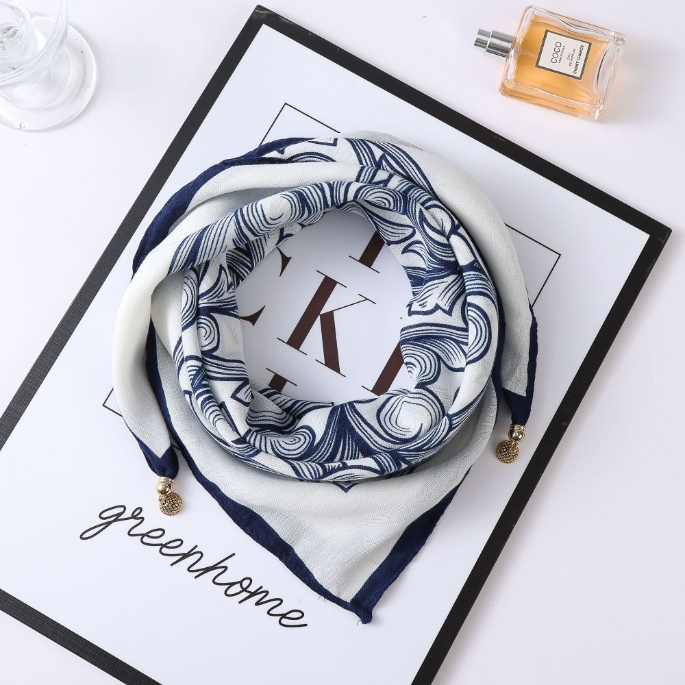 秋冬新款氣質百搭保暖圍巾洋氣領巾絲巾韓版小金球磁扣絲巾 台灣賣家快速出貨 水鑽 磁扣 絲巾 項鏈 裝飾 暗扣圍脖氣質-規格圖11