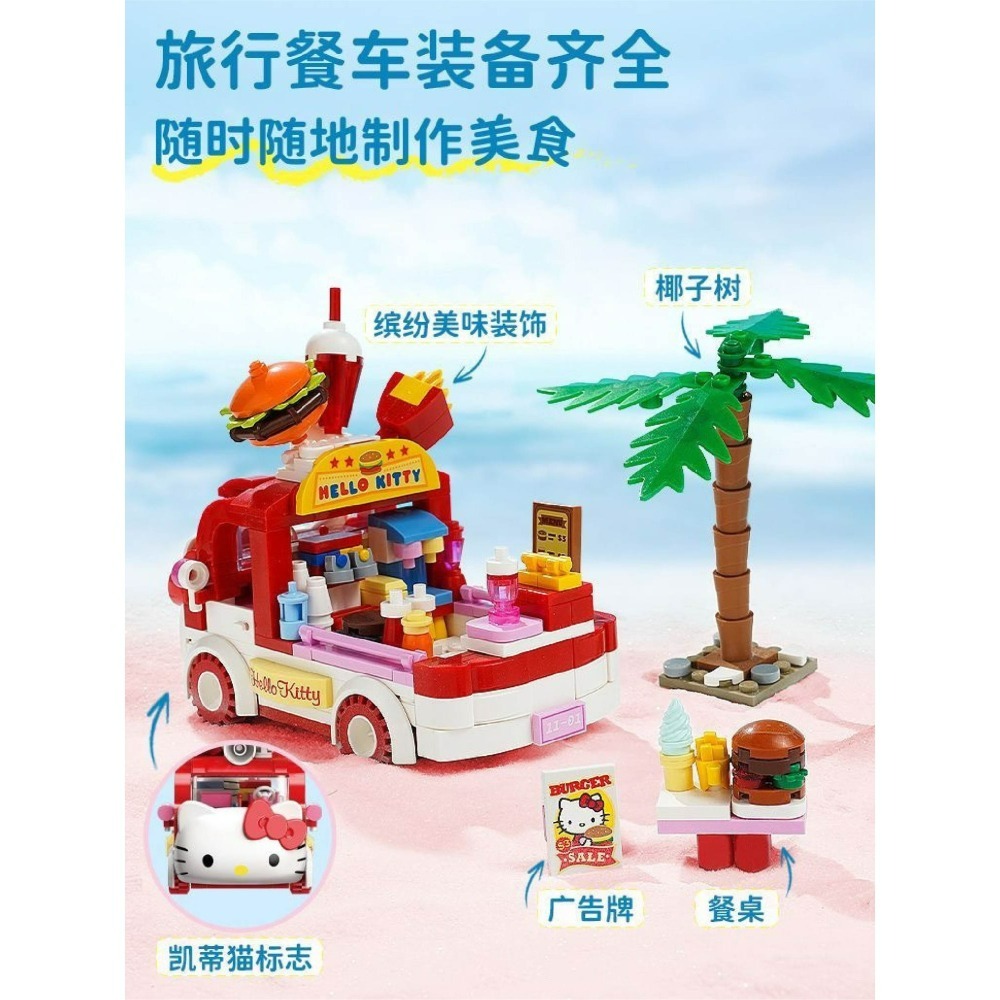 現貨 三麗鷗可愛餐車積木 三麗鷗可愛餐車系列積木 大耳狗與布丁狗冰淇淋甜甜圈餐車 凱蒂貓與帕洽狗漢堡薯條餐車 送禮自用-細節圖8