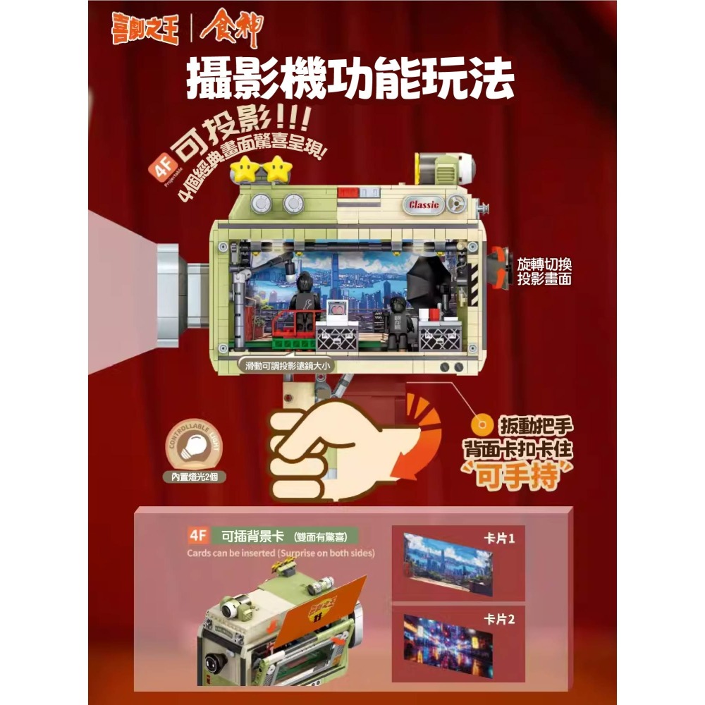 預購 周星馳聯名積木 史提芬周的片場 正版授權 周星馳經典電影系列 喜劇之王 食神 星爺 拼裝玩具禮物 香港街景積木-細節圖6