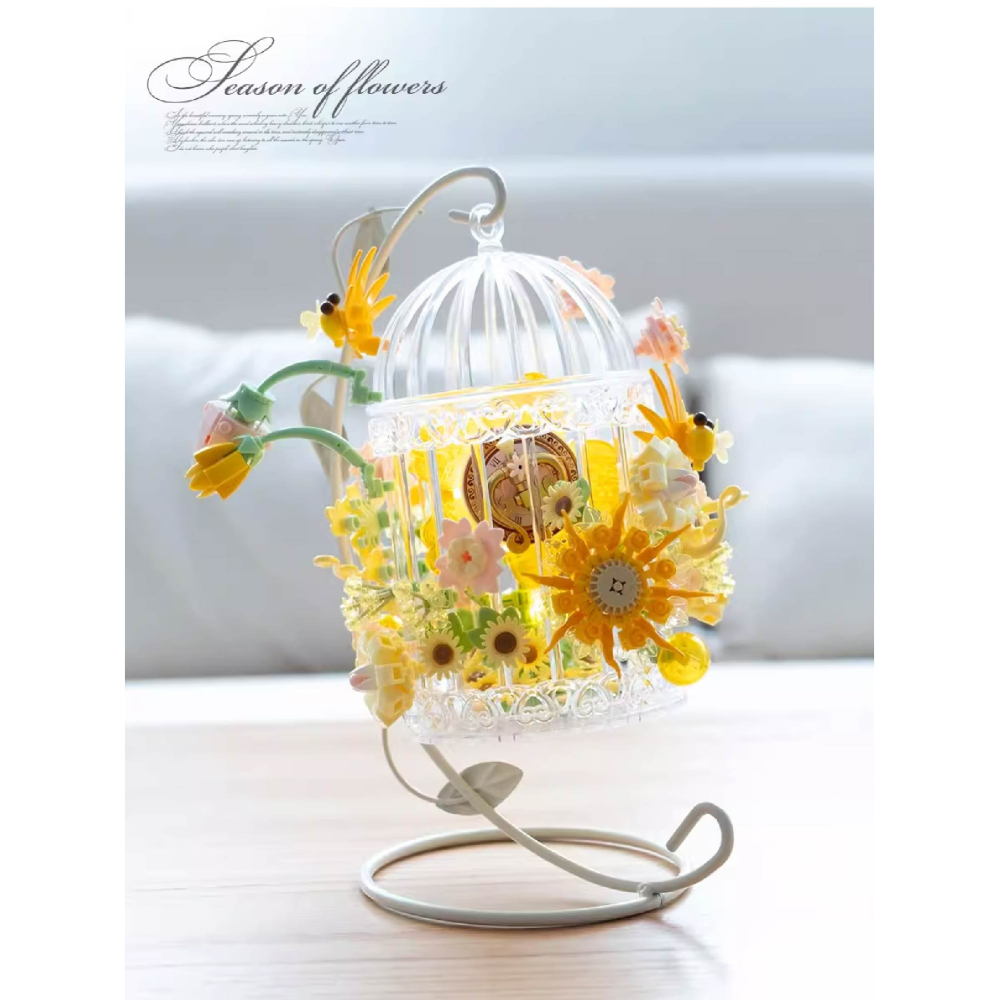 現貨 春嶼花籠 療癒浪漫時光積木 療癒心靈積木 治癒疲憊的心靈積木 花朵積木 送禮自用 生日禮物超讚-細節圖2