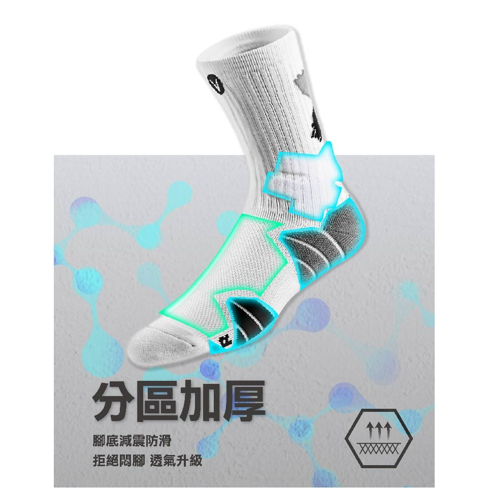 現貨 維動專業 減震中筒運動襪 男士精英襪 中邦拚色毛巾底運動襪吸汗防滑減震訓練中筒籃球襪子 老婆叫我買-細節圖5