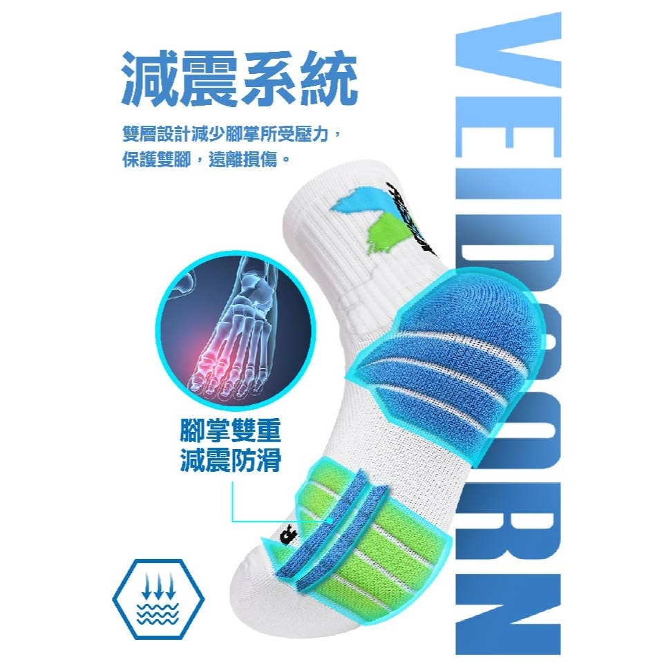 現貨 維動專業 減震中筒運動襪 男士精英襪 中邦拚色毛巾底運動襪吸汗防滑減震訓練中筒籃球襪子 老婆叫我買-細節圖8