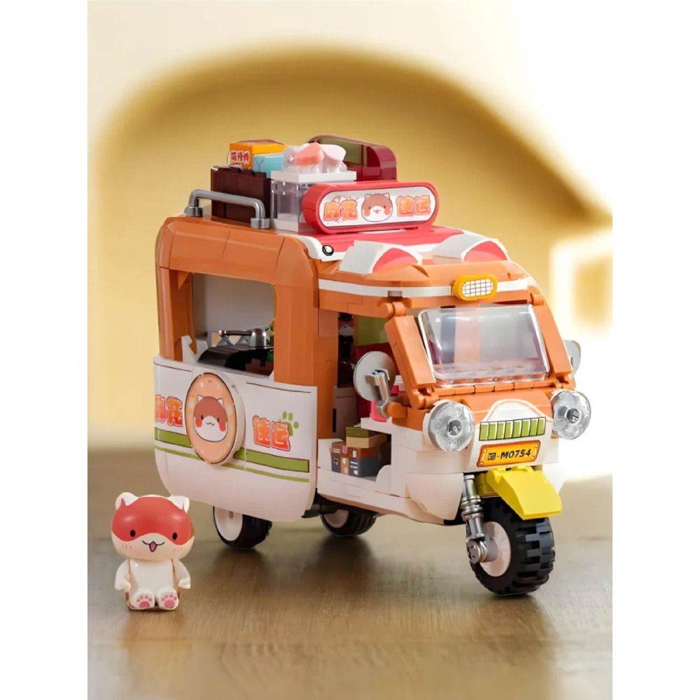 現貨 快速出貨一群喵車車系列積木 如果歷史是一群喵車車系列積木 水餃的裝甲車 瓜子的甜筒車 湯圓的轎車 麻花的快遞車-細節圖9