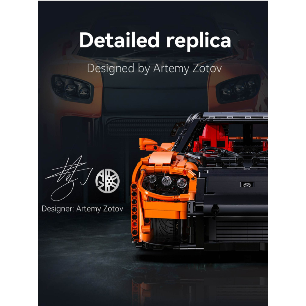 現貨 1:8scale MAZDA CADA x MAZDA 馬自達RX-7積木遙控車 正版授權 快速出貨 1:8-細節圖3