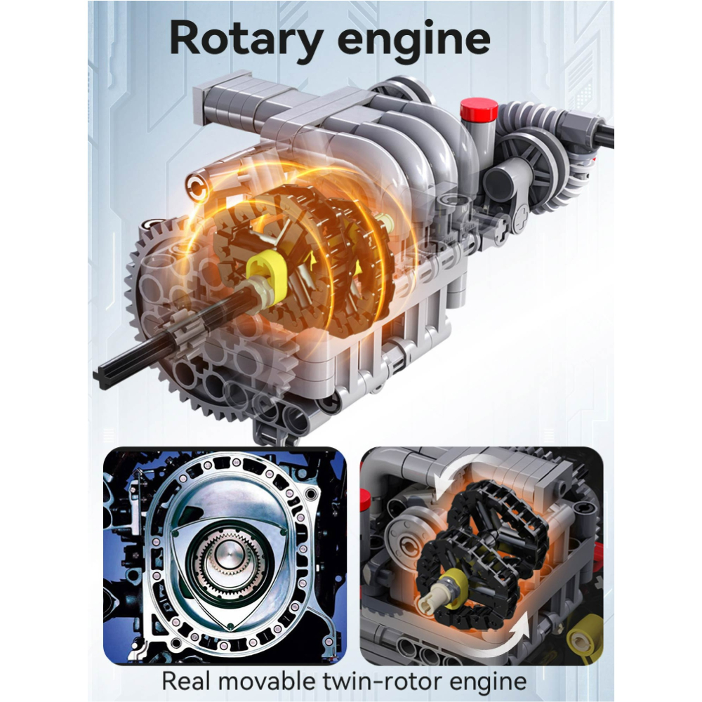 現貨 1:8scale MAZDA CADA x MAZDA 馬自達RX-7積木遙控車 正版授權 快速出貨 1:8-細節圖6