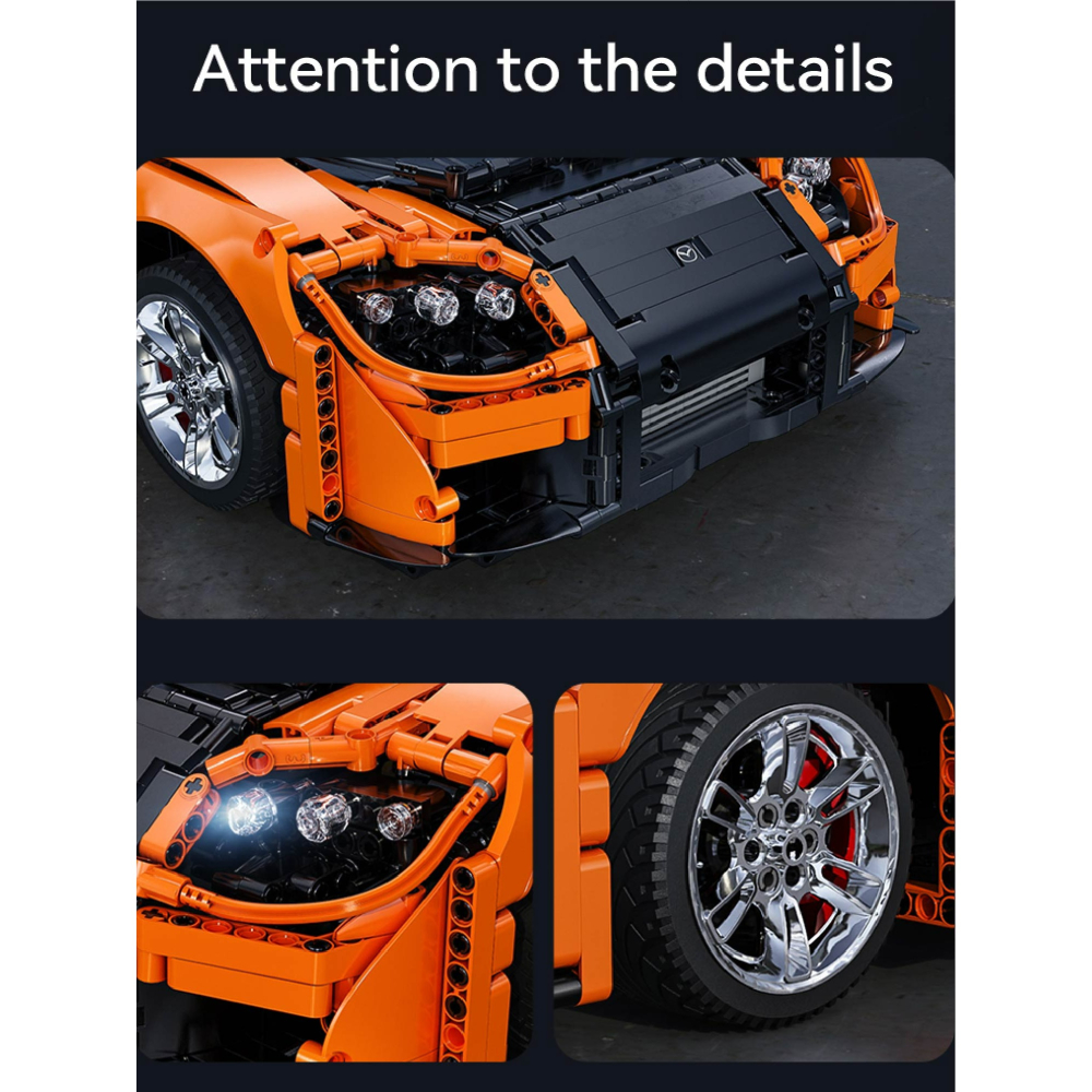 現貨 1:8scale MAZDA CADA x MAZDA 馬自達RX-7積木遙控車 正版授權 快速出貨 1:8-細節圖7