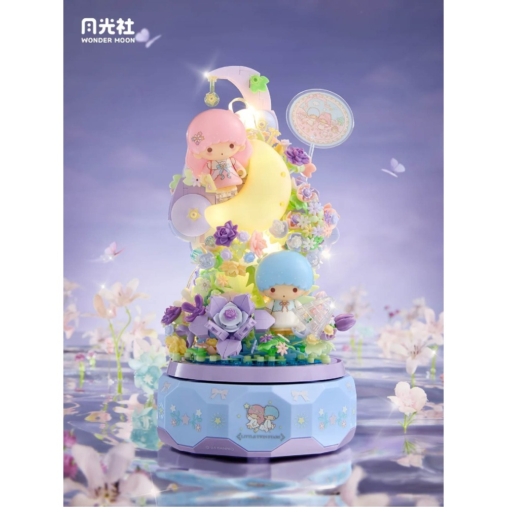 現貨 月下戀音樂盒積木 雙子星款與凱蒂貓款 月光社 三麗鷗正版授權 三麗鷗積木 會發光 有音樂 兩款收藏-細節圖3