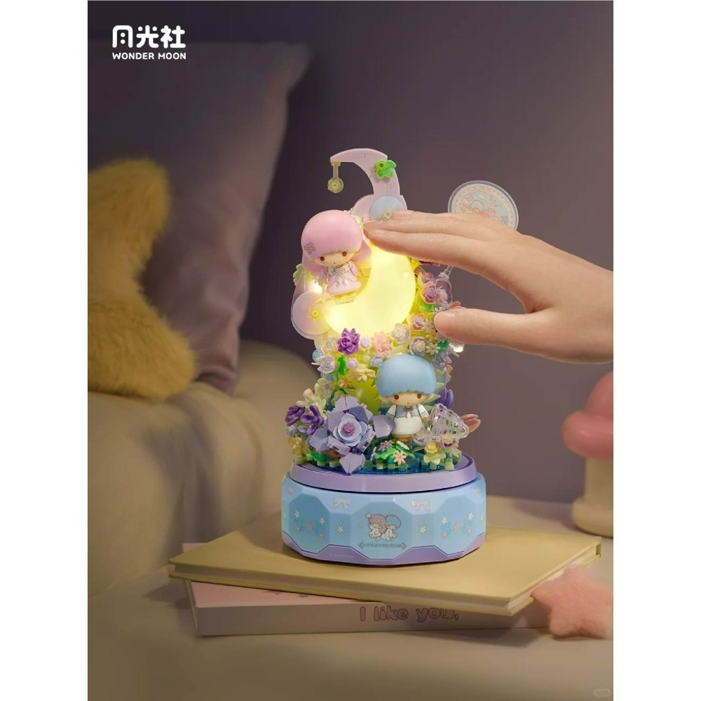 現貨 月下戀音樂盒積木 雙子星款與凱蒂貓款 月光社 三麗鷗正版授權 三麗鷗積木 會發光 有音樂 兩款收藏-細節圖7