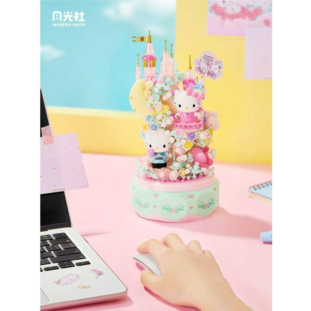 現貨 月下戀音樂盒積木 雙子星款與凱蒂貓款 月光社 三麗鷗正版授權 三麗鷗積木 會發光 有音樂 兩款收藏-細節圖8