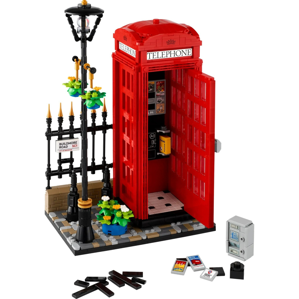 【羽宙丸文具】LEGO 樂高 21347 倫敦紅色電話亭 Red London Telephone Box-細節圖9