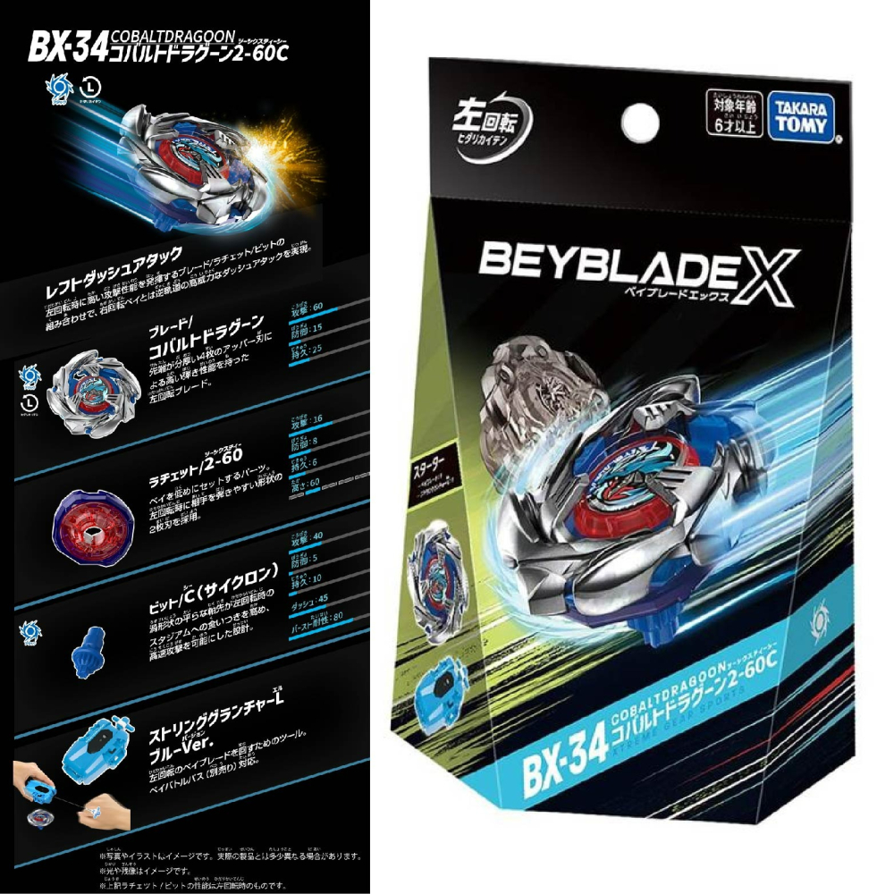 現貨 TAKARATOMY BEYBLADE X 戰鬥陀螺 BX-34 蒼穹龍騎士 豪華組  正版授權-細節圖3