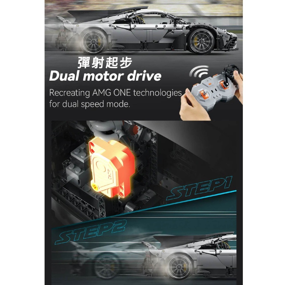 台灣賣家 現貨 正版授權 CADA x賓士Mercedes -Benz AMG ONE積木遙控車 隔日到貨-細節圖7